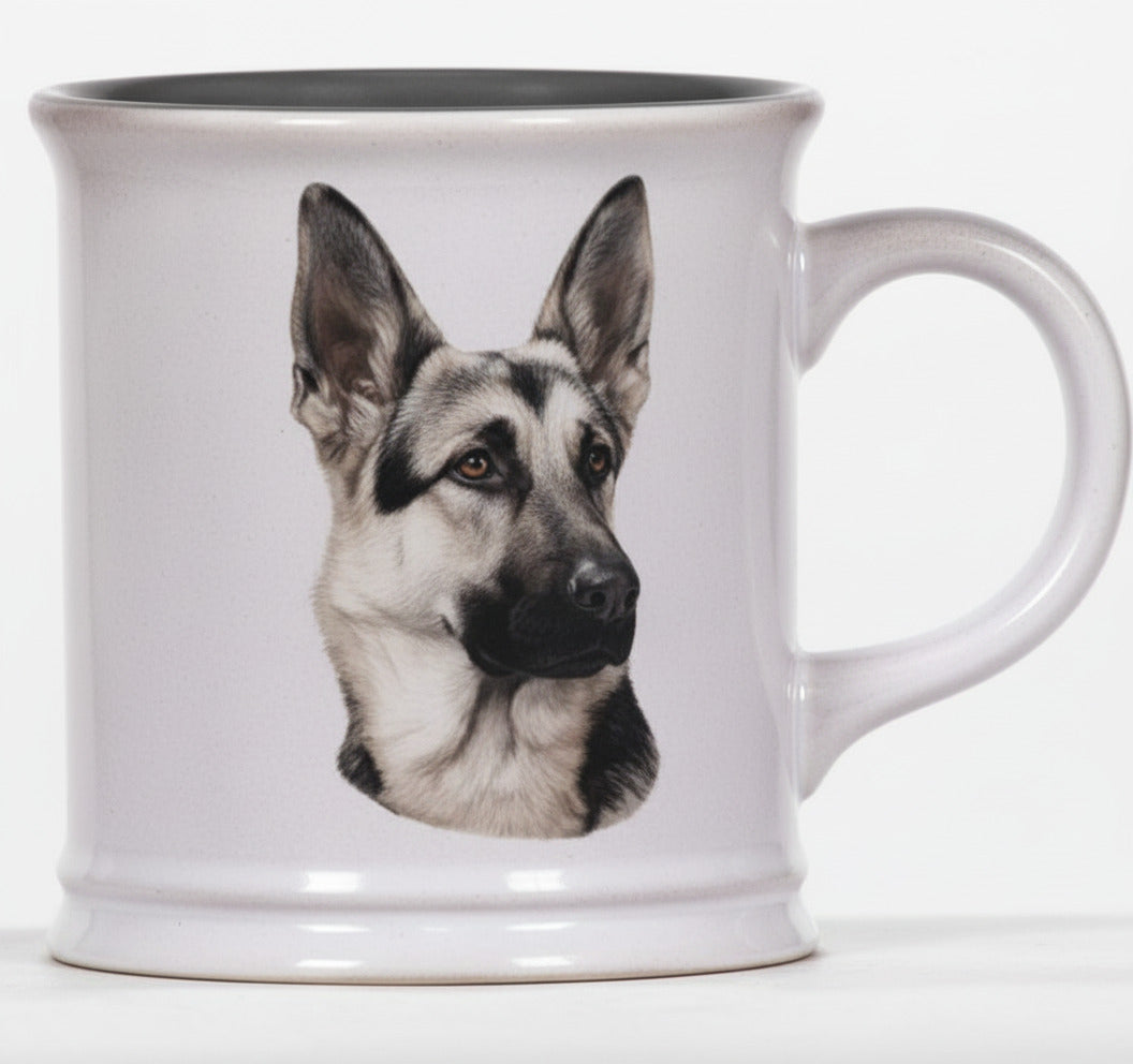 Cana cu catel rasa german Shepherd in relief - Nitzi.ro
