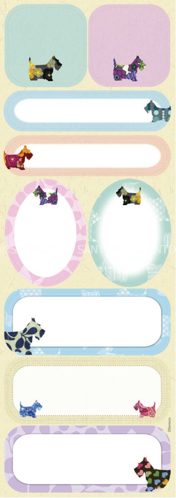 Carnet etichete adezive Eclectic Scottie Dogs