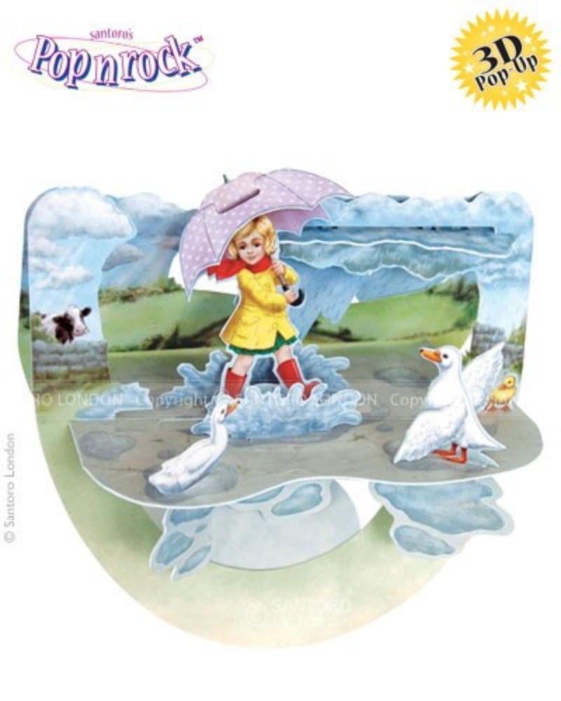 Felicitare 3D PopnRock-Fetita cu umbrela