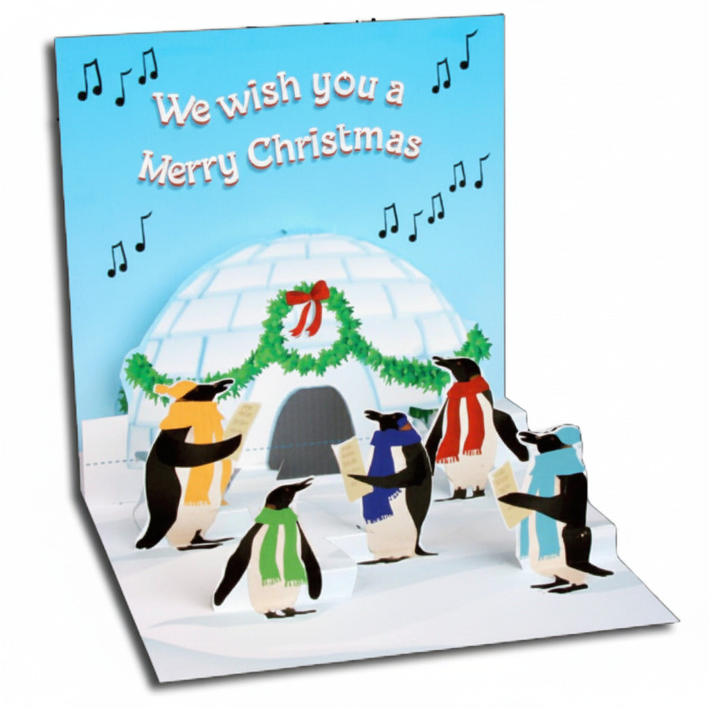 Felicitare 3D Treasure de iarna - Pinguini