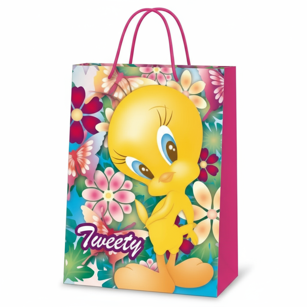 Punga hartie cadouri cu Tweety 23x17.5x9.6cm