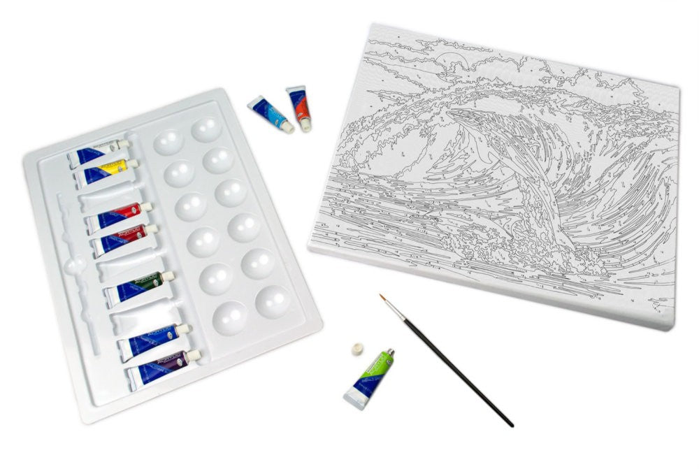 Set pictura pe panza 28x36x25 - Delfini