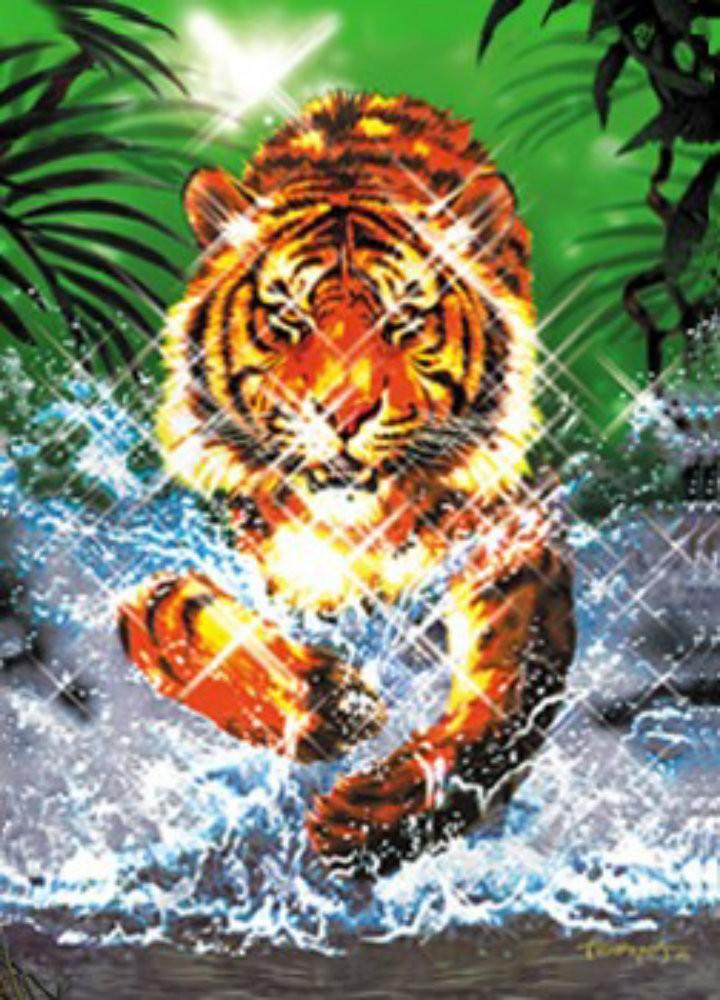 Puzzle 1000 piese cu efect metalic model tigru - Nitzi.ro