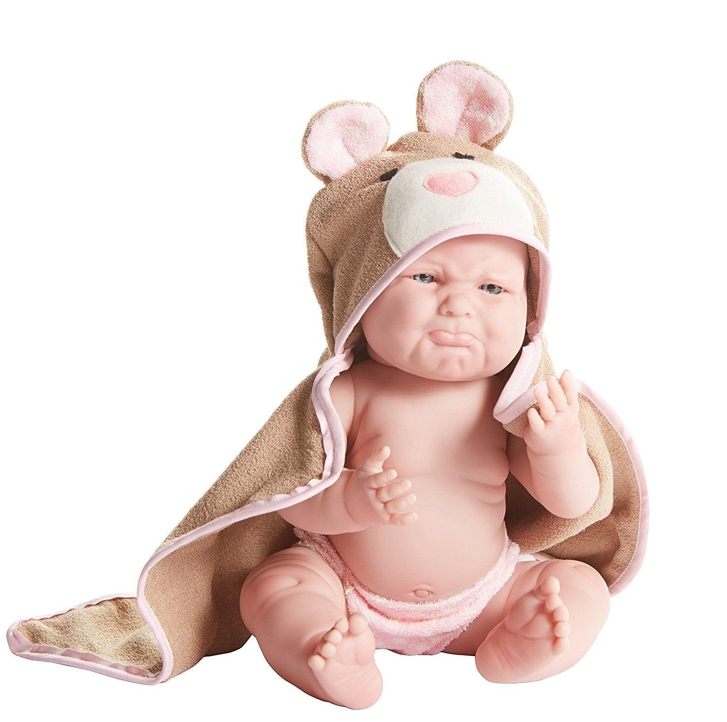 Papusa Bebe in prosop ursulet cu gluga - Nitzi.ro