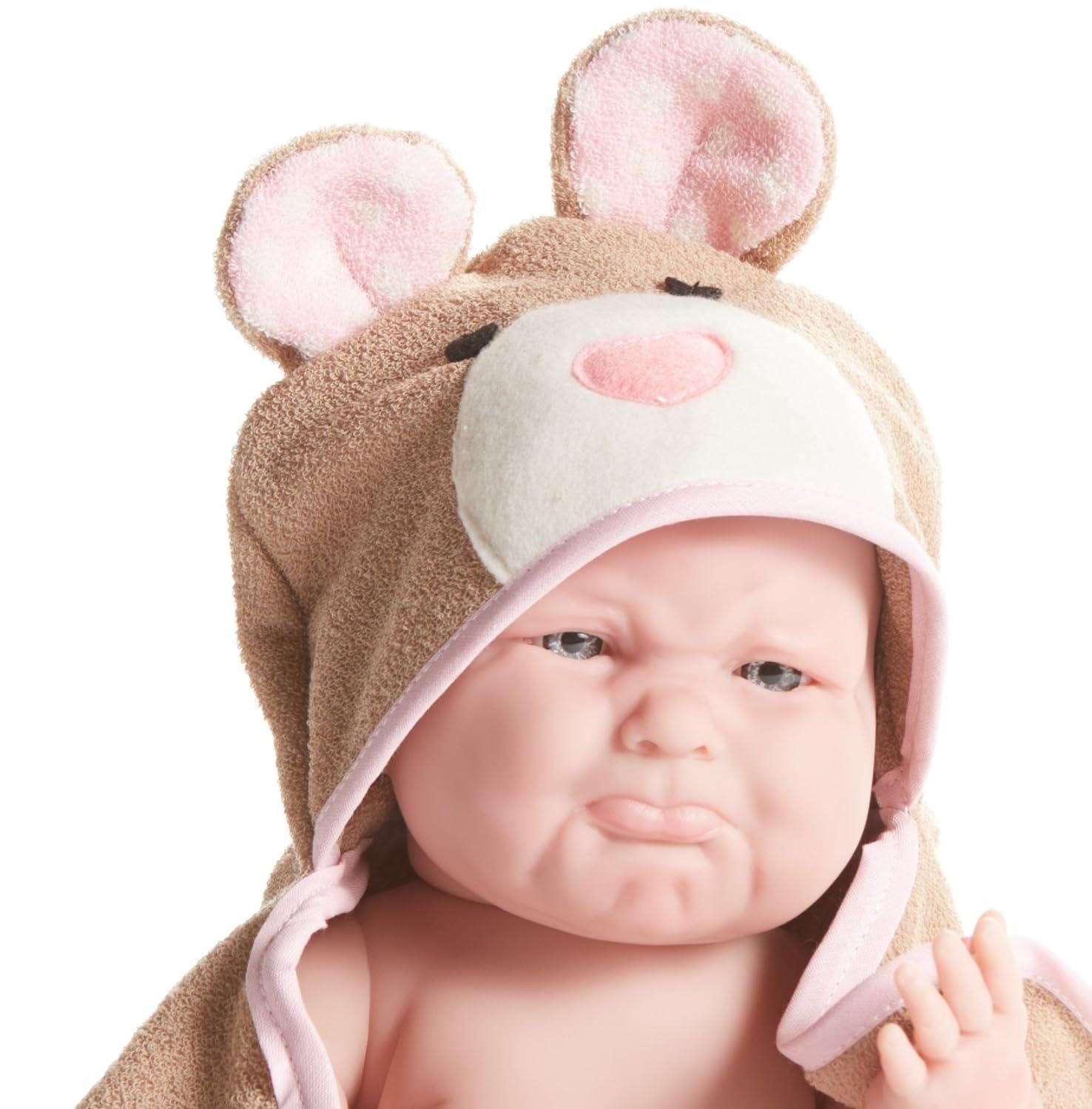 Papusa Bebe in prosop ursulet cu gluga - Nitzi.ro