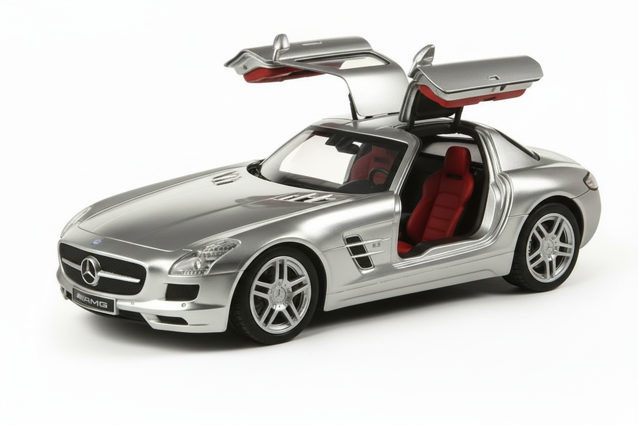 Mașină Mercedes SLS AMG cu Radiocomandă – Scara 1:16 gri argintiu