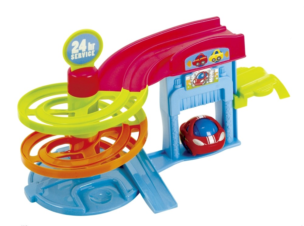 Cutie jucărie PlayGo Carwash – spălătorie cu rampă și lift