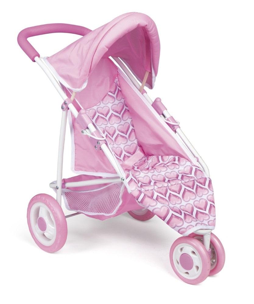 Carucior roz papusi cu 3 roti 28x52 cm - Nitzi.ro