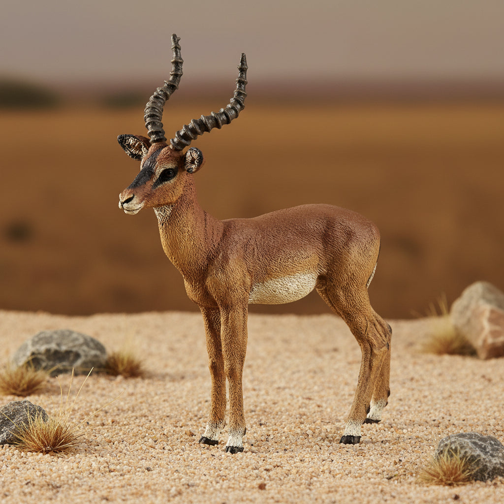 Figurina realistica de 11 cm Impala. Asa-i ca pare adevarata? Copilul tau va avea un material superb de studiat daca este curios legat de animalele de savana