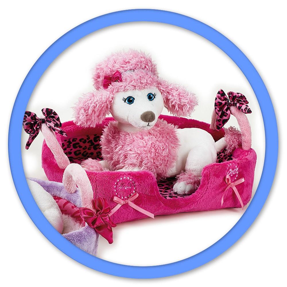 Jucarie din plus Animal companie Barbie cu pat 20 cm - Nitzi.ro