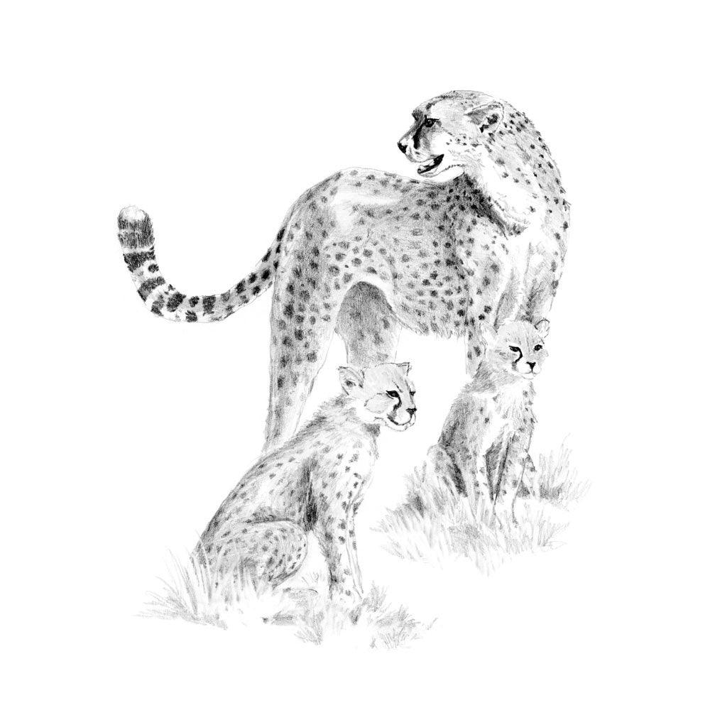 Crochiu incepatori-Ghepard cu pui 22x29 cm - Nitzi.ro