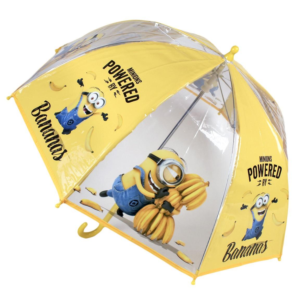 Umbrela transparenta copii - Minions Powered by Bananas - Nitzi.ro