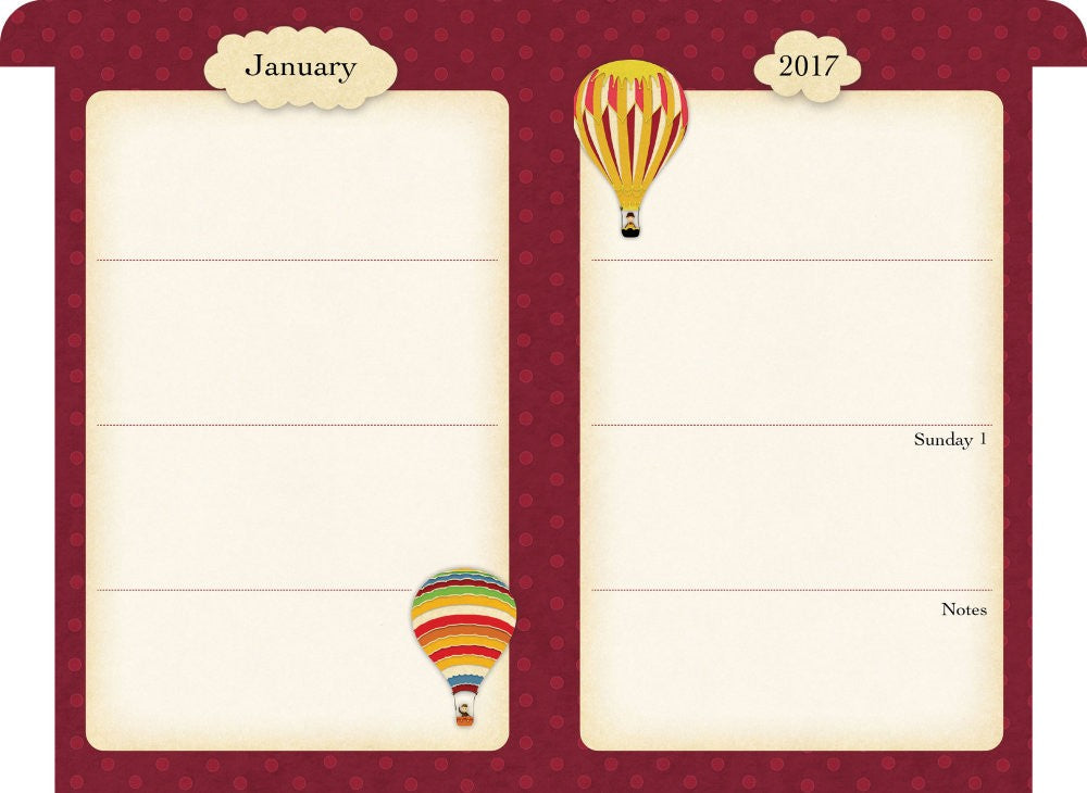 Agenda datata 2017 Hot Air Balloons de la Santoro