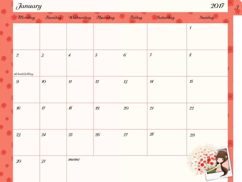 Agenda datata 2017 Pretty as a Flower de la Santoro