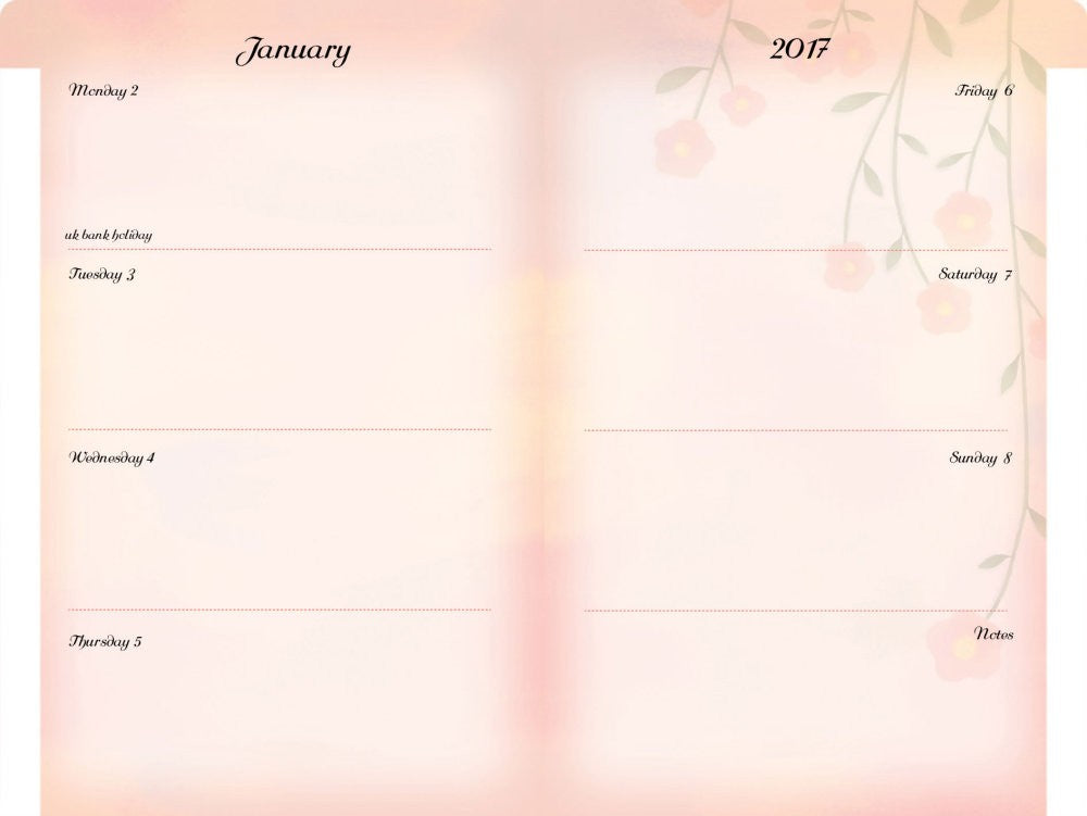 Agenda datata 2017 Pretty as a Flower de la Santoro