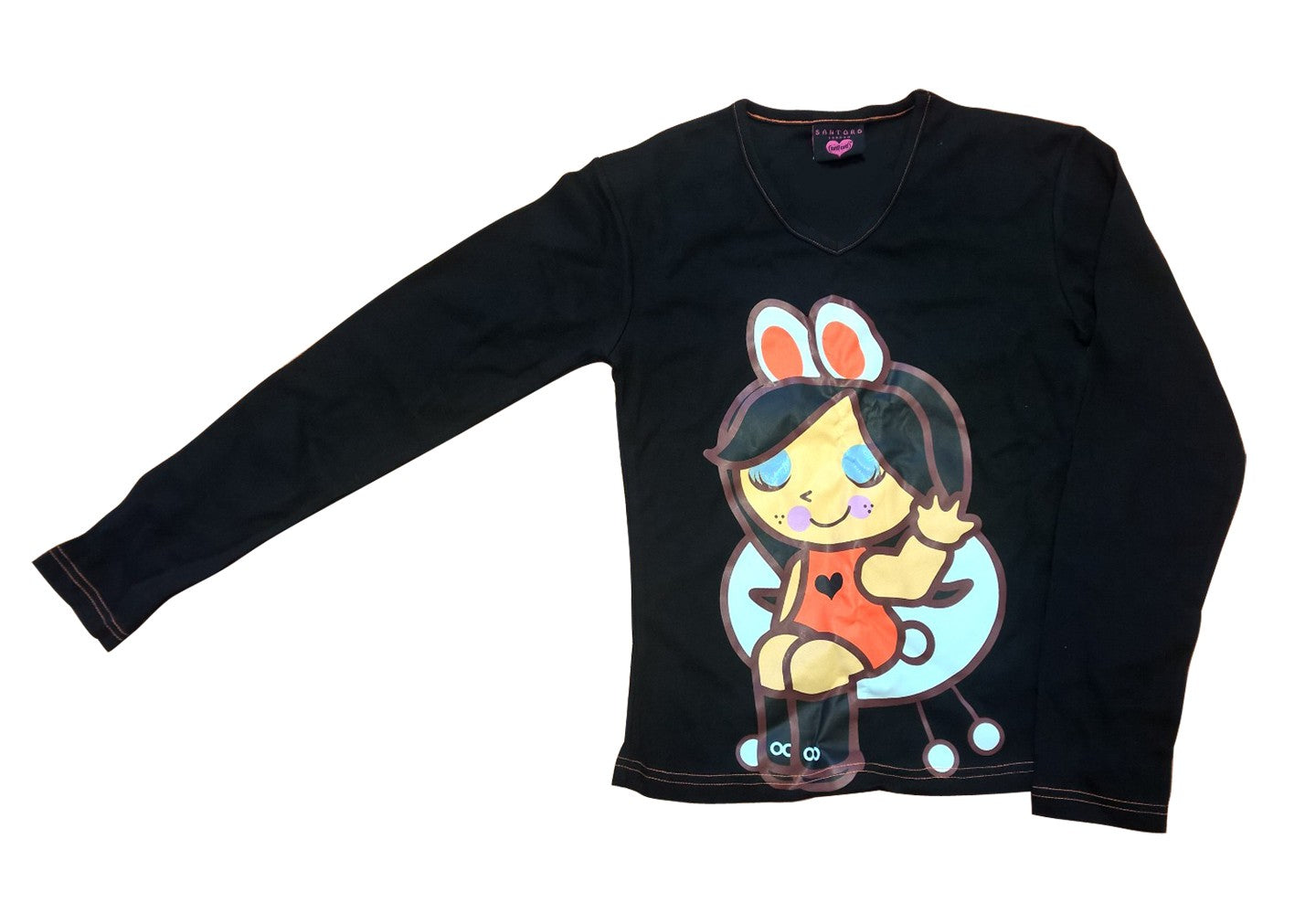 Bluza copii, neagra cu nuante portocalii si bleu Tutti Cuti