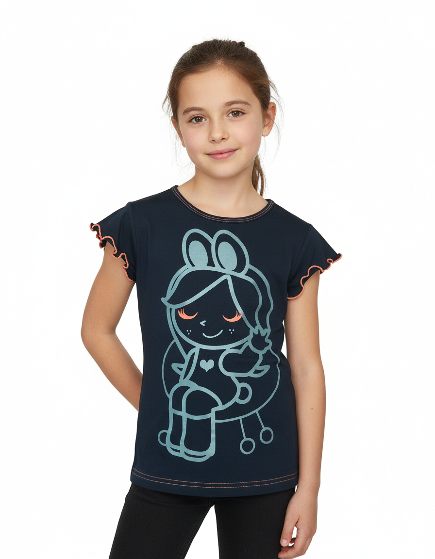 Tricou negru cu mâneci scurte Tutti Cuti – ambalaj premium