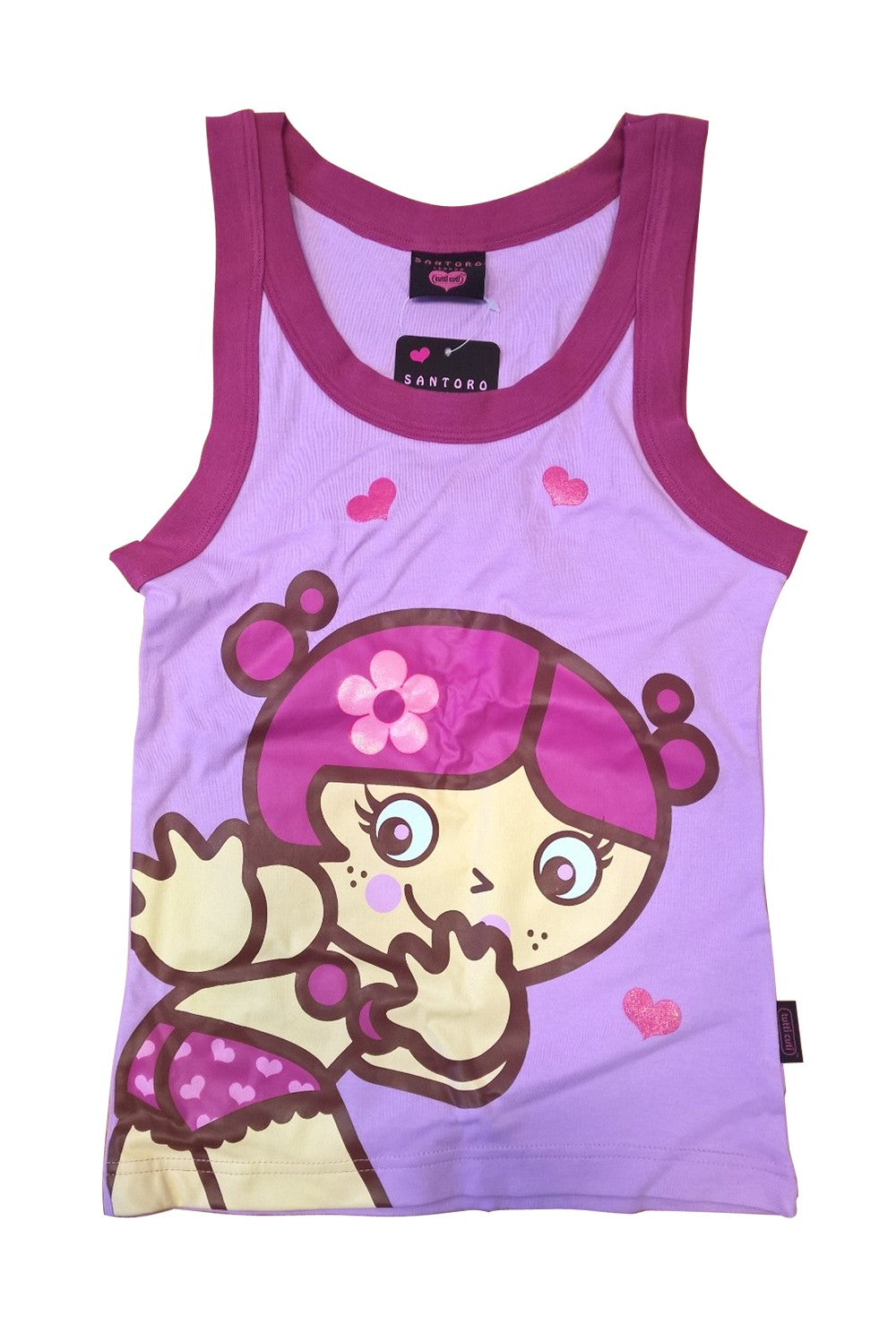 Maiou fete 12 ani, lila bordat cu roz inchis Tutti Cuti