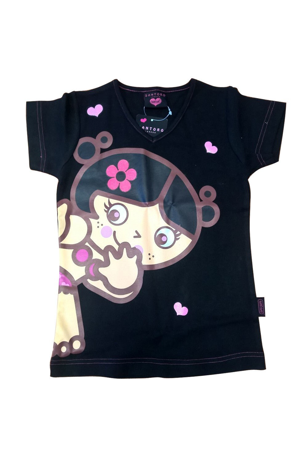 Tricou negru cu imprimeu dragut Tutti Cuti 8-12 ani