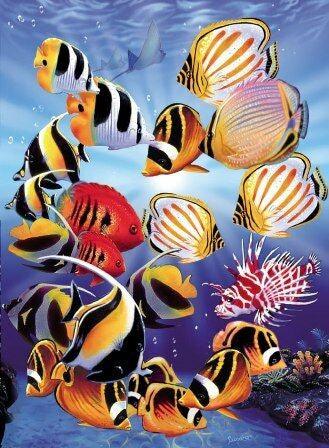 Puzzle holografic Pesti tropicali 500 piese