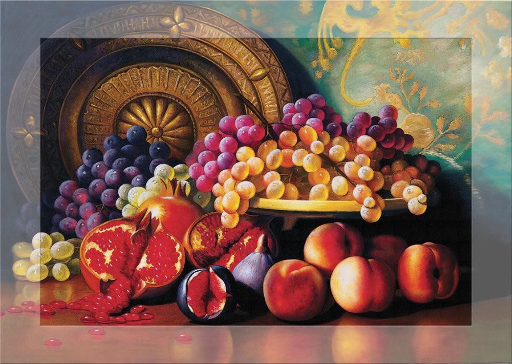 Puzzle 1000 piese - Parfumat - Figs pomegranates and brass plate - Nitzi.ro
