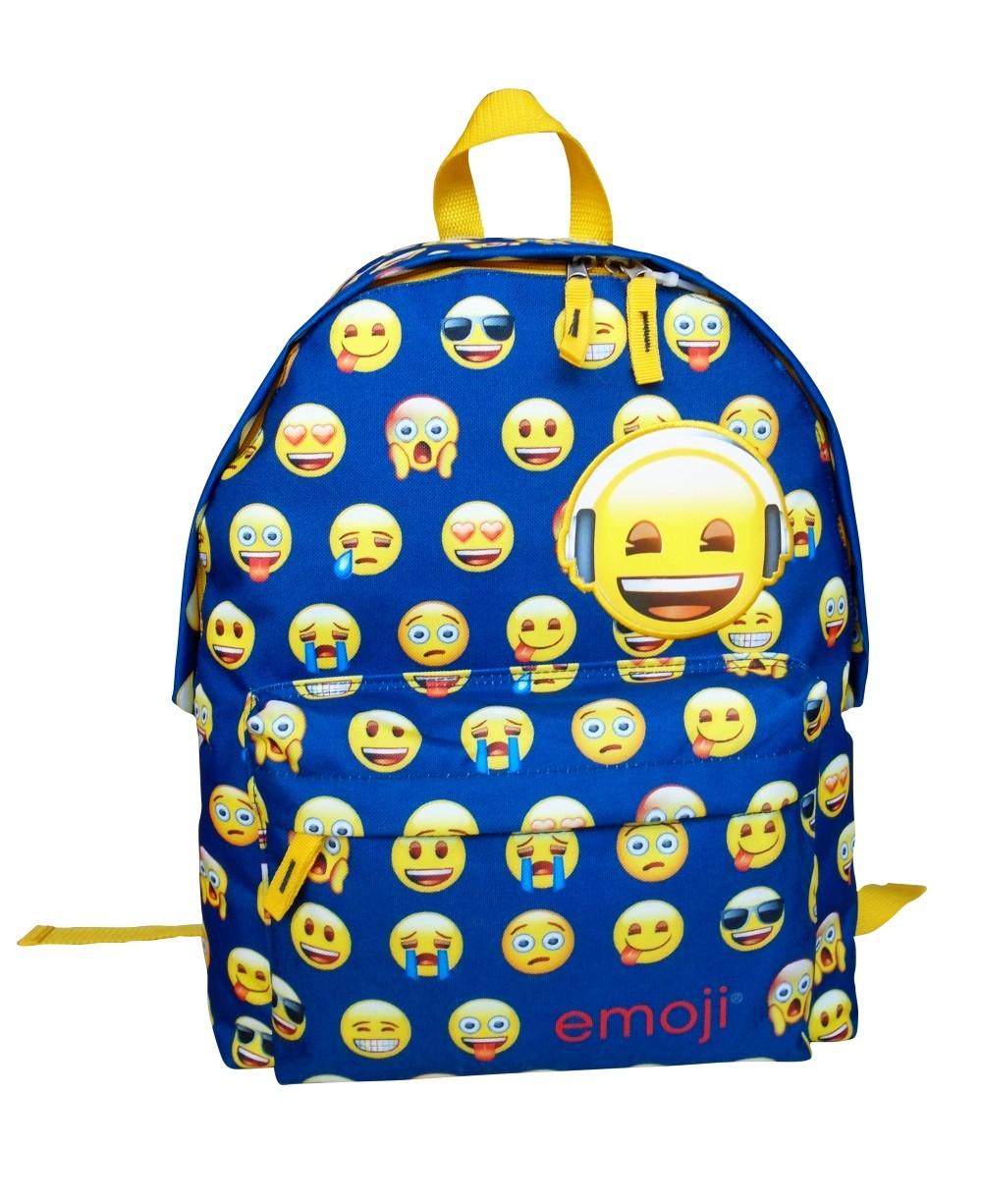 Ghiozdan simplu Emoji Little faces bleu - Nitzi.ro