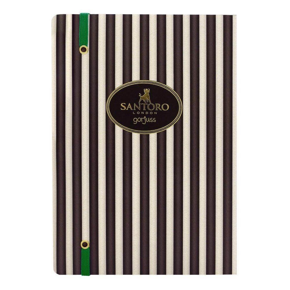 Gorjuss Stripes Agenda A5 cu folie aurie - The Scarf