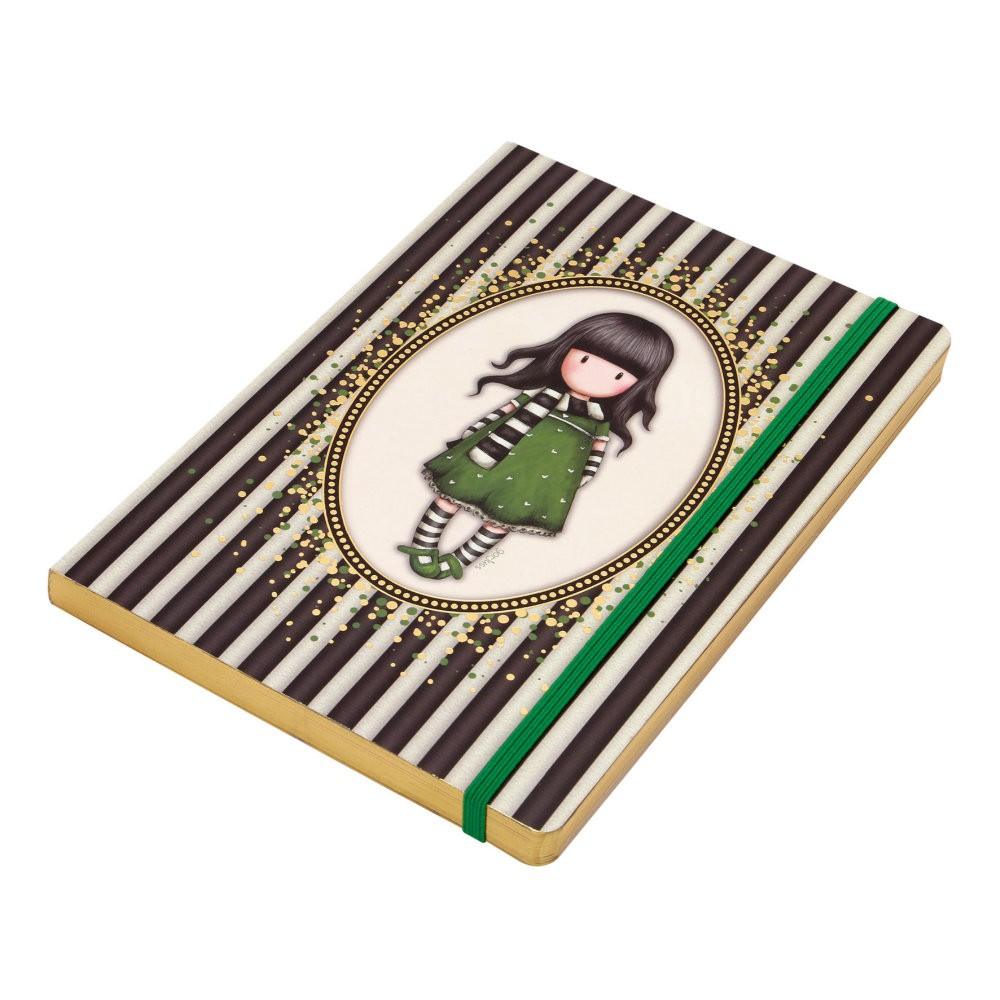 Gorjuss Stripes Agenda A5 cu folie aurie - The Scarf