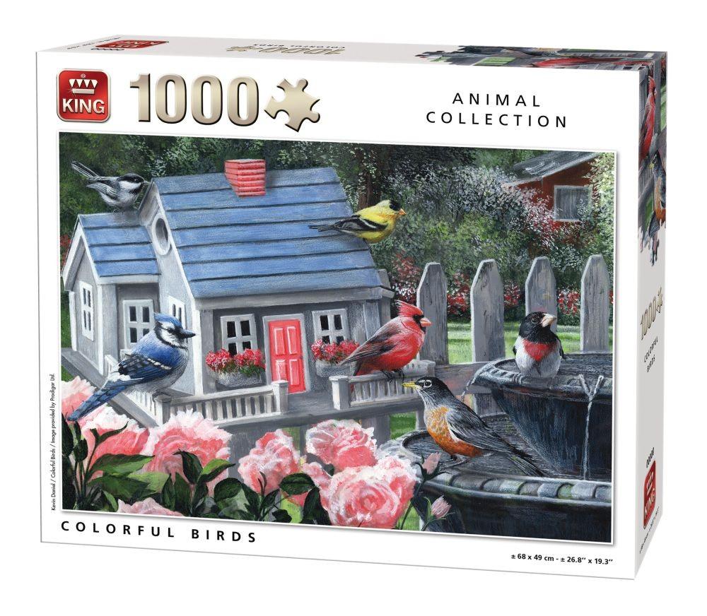 Puzzle 1000 piese Colorful birds - Nitzi.ro