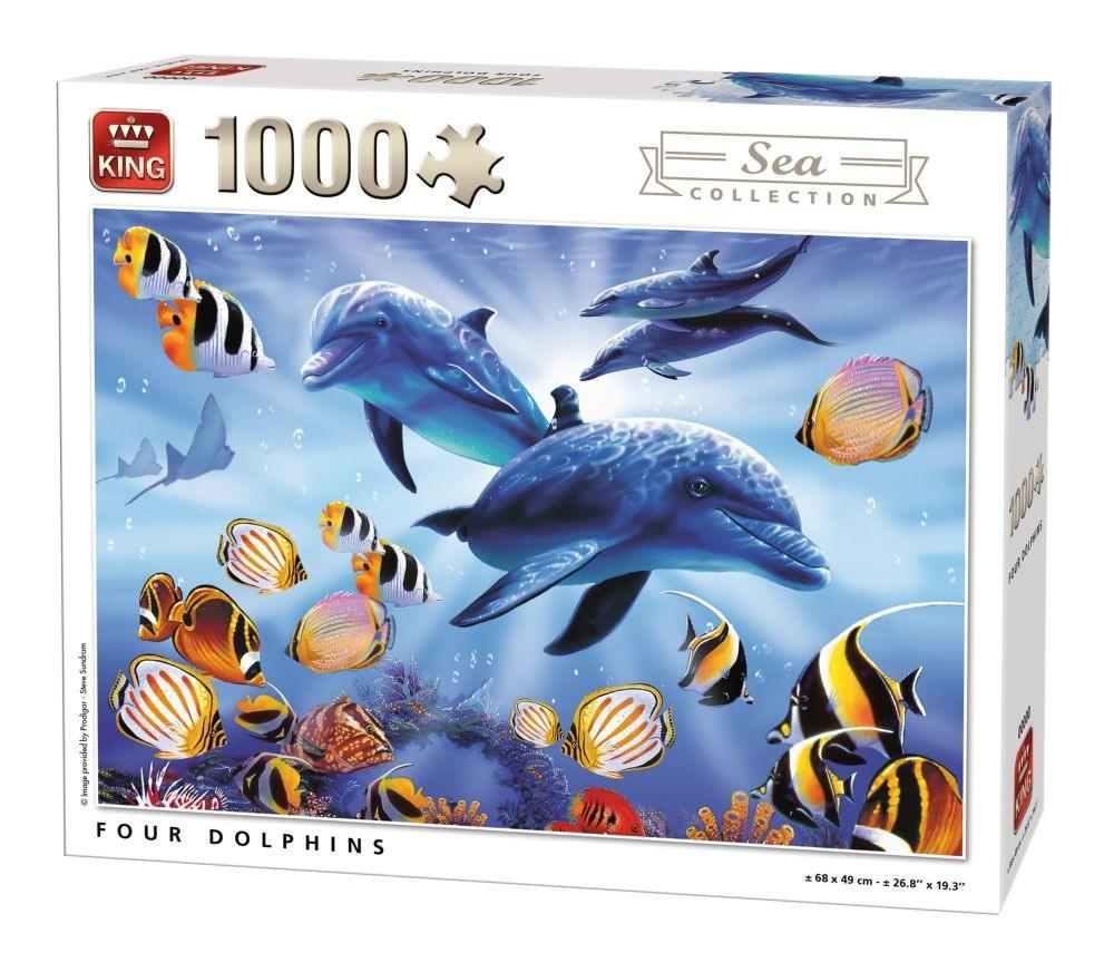 Puzzle 1000 piese Four Dolphins - Nitzi.ro