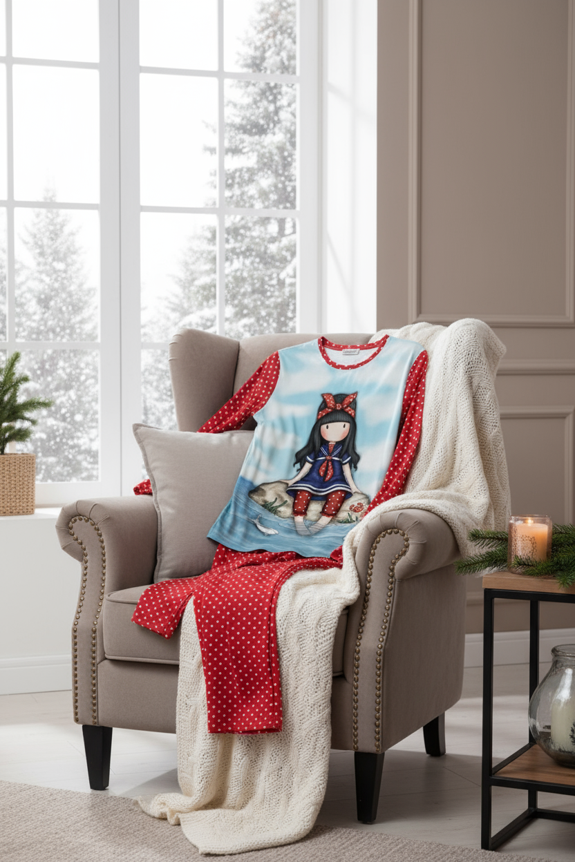 Pijama dama Gorjuss Little Fishes lunga