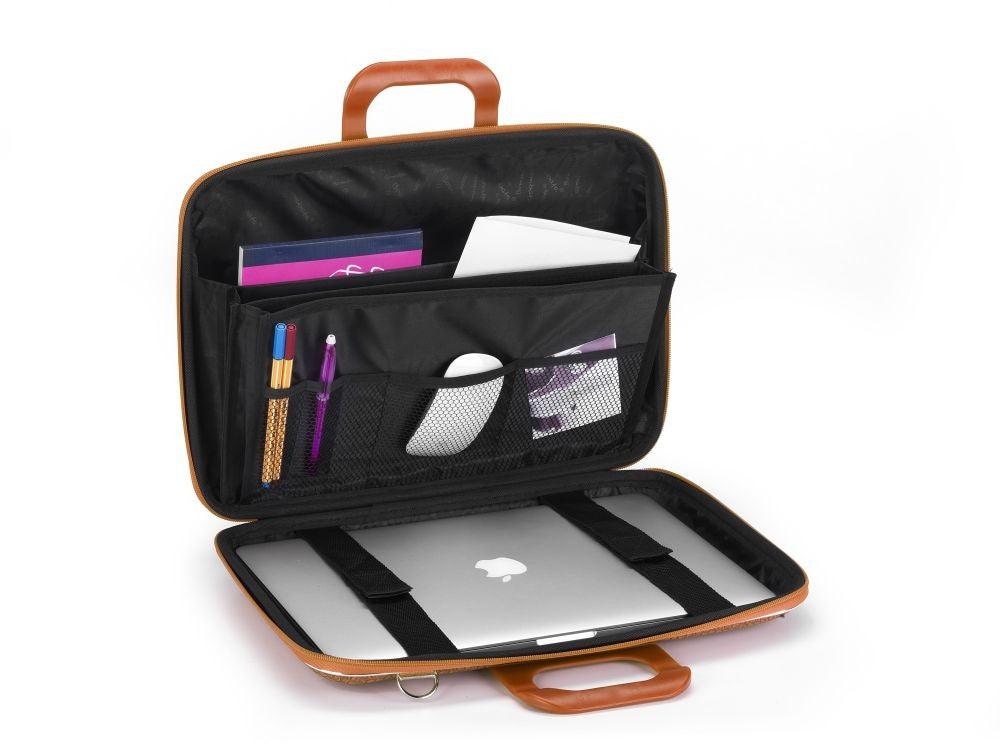 Geanta lux business laptop 13 in Cocco Bombata-Rosu - Nitzi.ro
