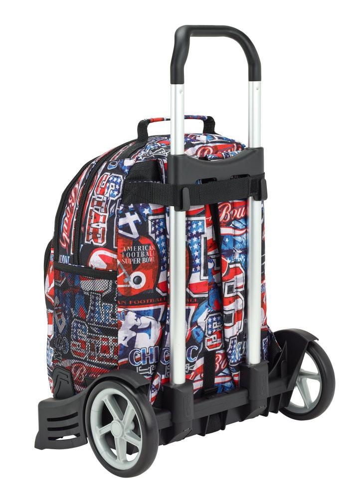 Ghiozdan dublu cu troler Evolution BlackFit8 Superbowl - Nitzi.ro