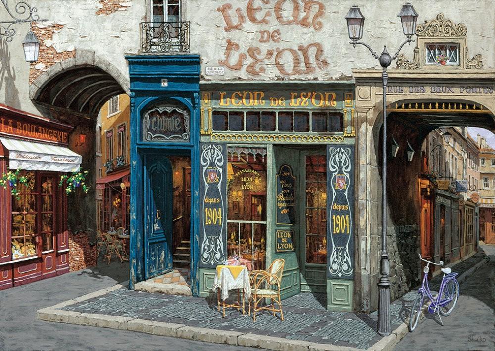 Puzzle 1000 piese - din lemn CAFE LEON - Nitzi.ro