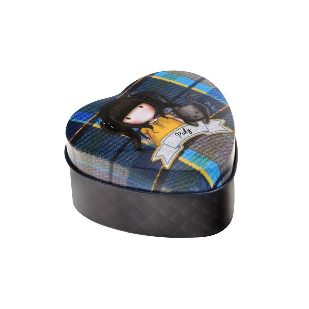 Gorjuss Tartan - Cutie forma inima - Ruby