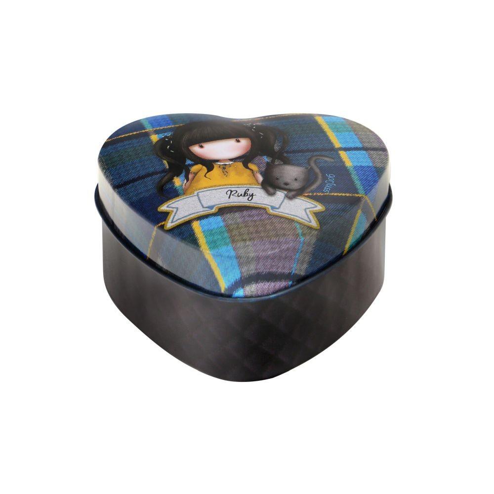 Gorjuss Tartan - Cutie forma inima - Ruby