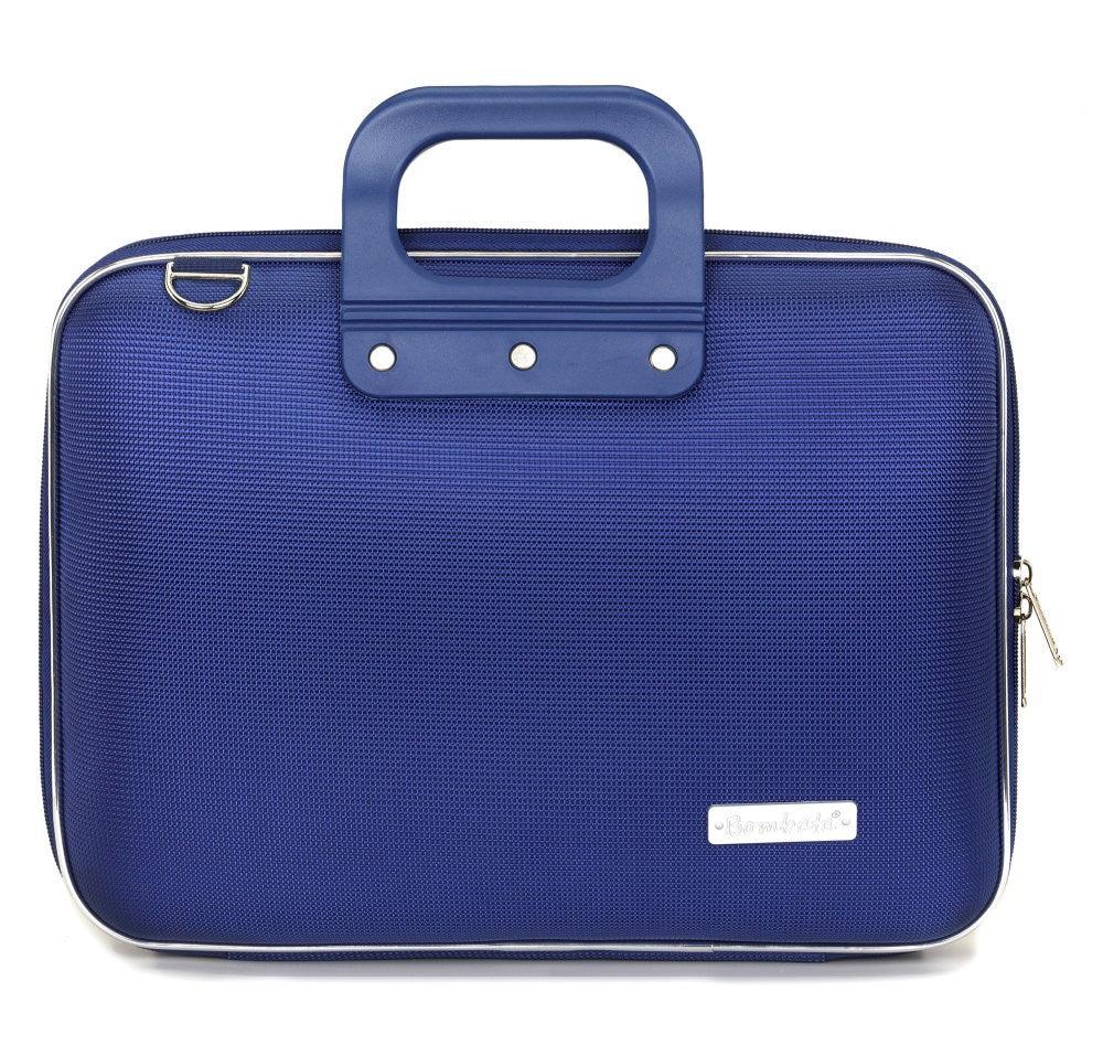 Geanta lux business laptop 13 in Nylon Bombata-Albastru cobalt - Nitzi.ro