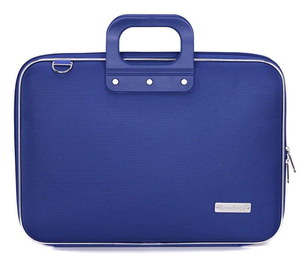 Geanta lux business laptop 15.6 in Clasic nylon Bombata-Albastru cobalt - Nitzi.ro