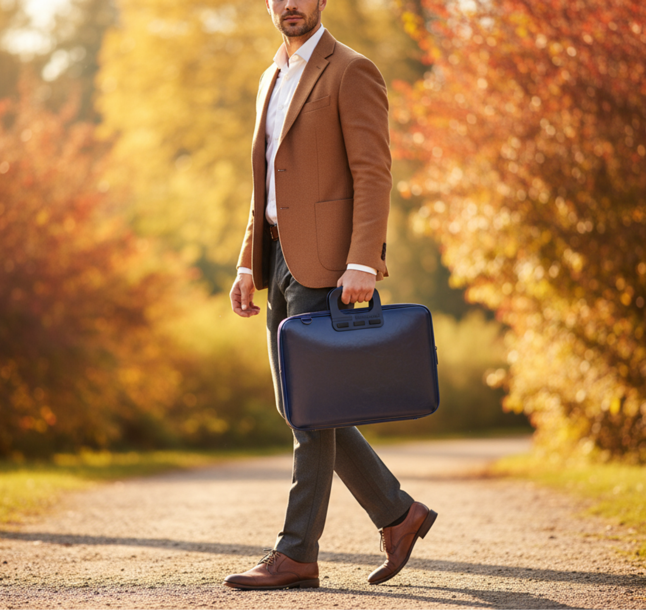 Geanta lux business laptop 15.6 in Evolution-Albastru cobalt