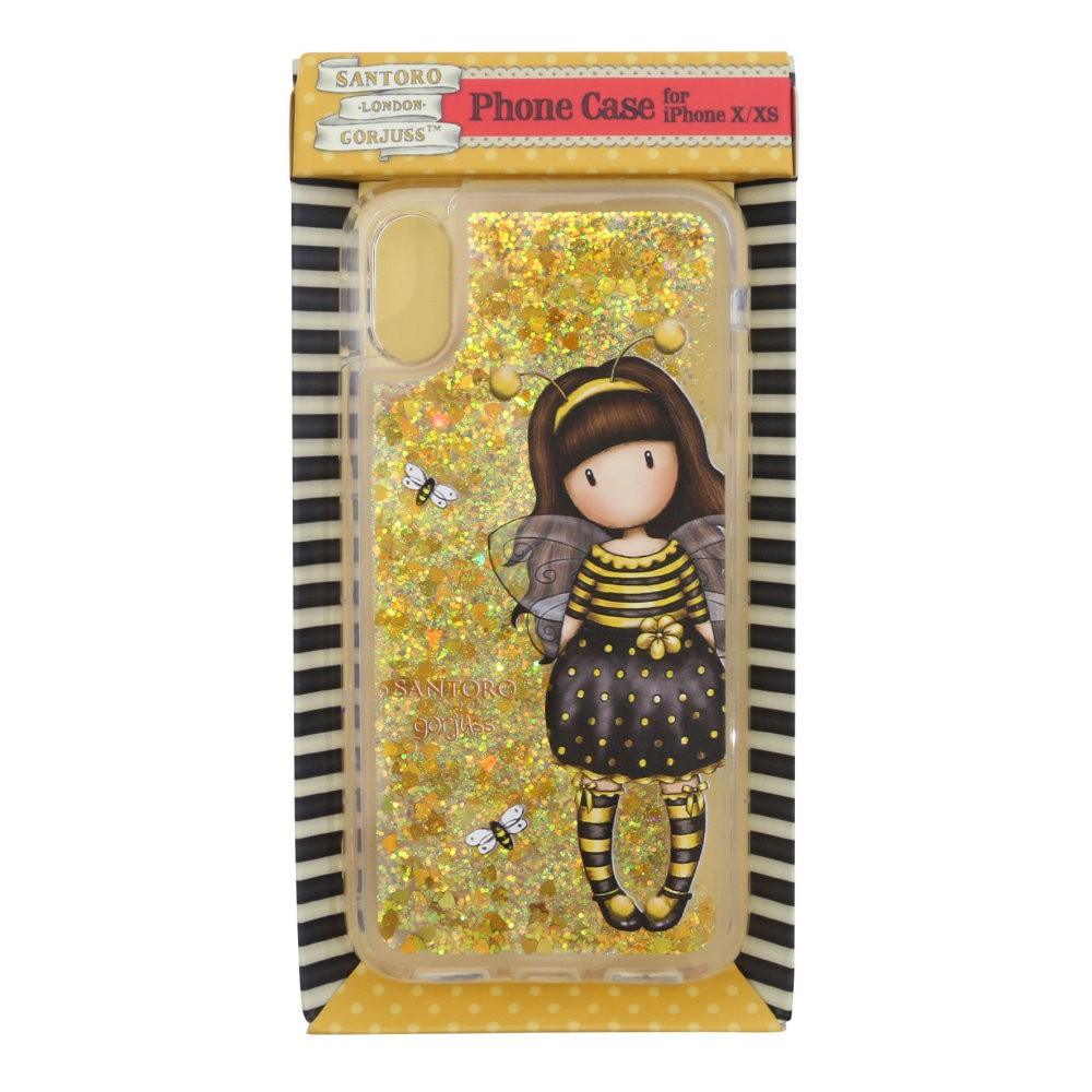 Husa iPhone X/XS cu glitter Gorjuss Bee Loved
