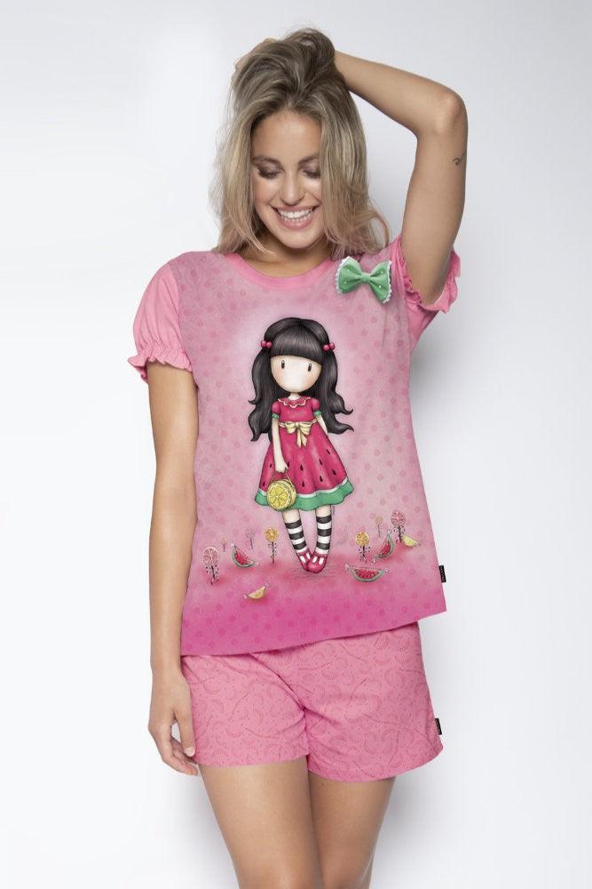 Pijama dama cu tricou Gorjuss Every Summer Has A Story, scurte - Nitzi.ro