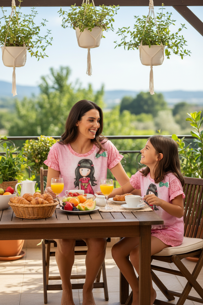 Pijama Copii Gorjuss Every Summer Has A Story - roz cu manecuta scurtă