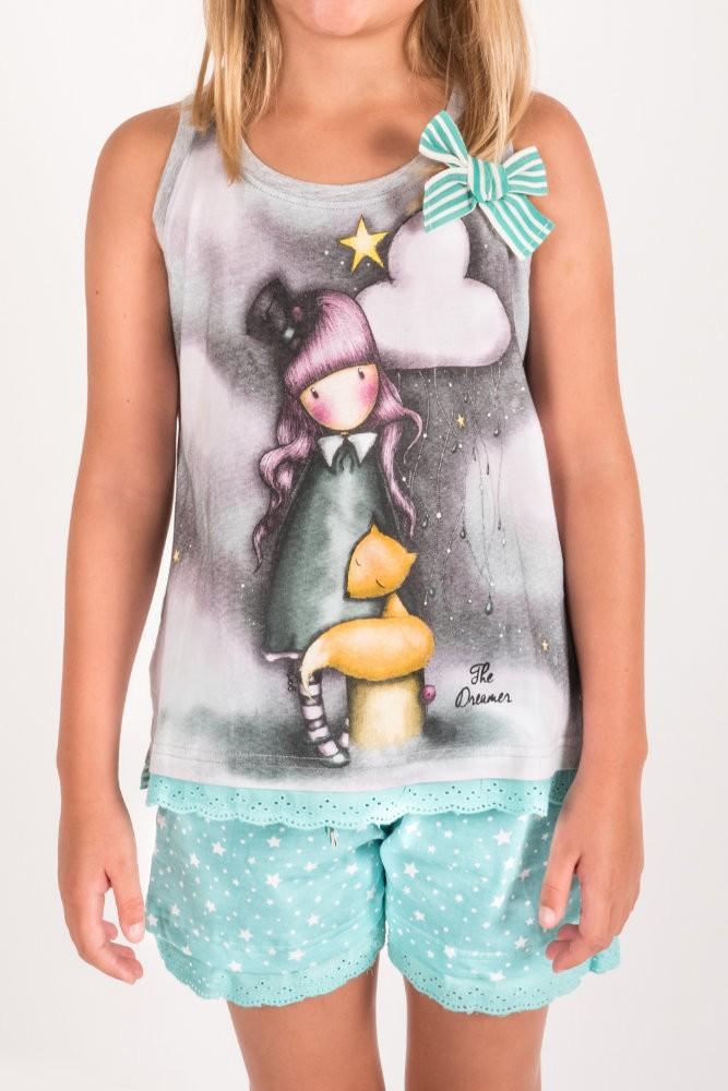 Pijama copii cu maiou Gorjuss The Dreamer, scurta - Nitzi.ro