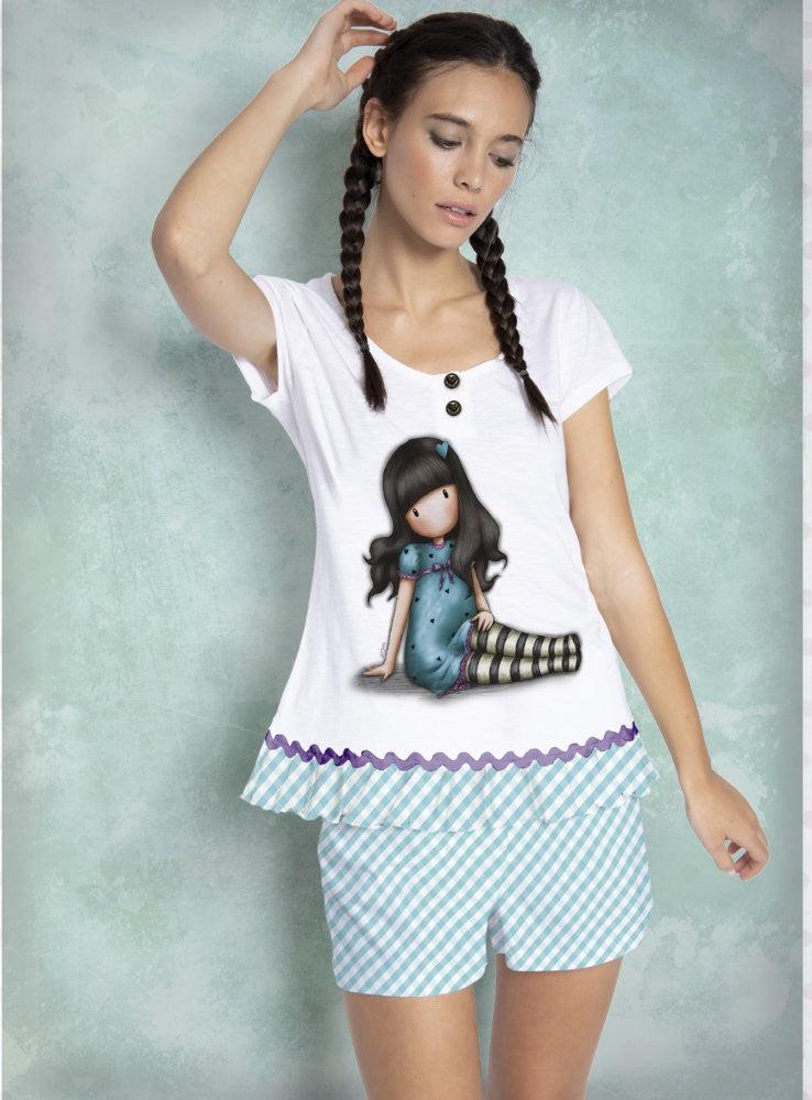Pijama dama cu tricou Gorjuss Sitting Pretty, scurte - Nitzi.ro