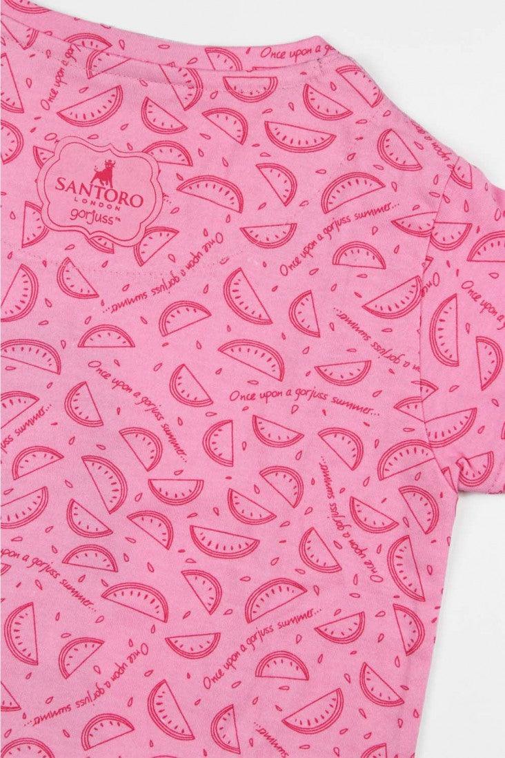 Pijama copii cu tricou Gorjuss Every Summer Has A Story, scurta - Nitzi.ro