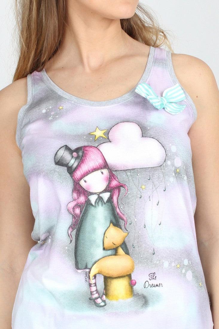 Pijama dama cu maiou Gorjuss The Dreamer, scurte - Nitzi.ro