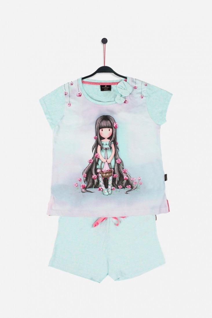 Pijama copii cu tricou Gorjuss Rosebud, scurta - Nitzi.ro