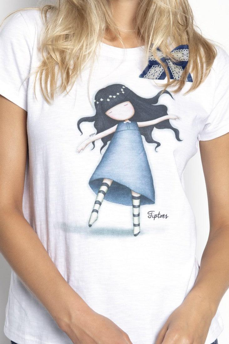 Pijama dama cu tricou Gorjuss Tiptoes, scurta - Nitzi.ro