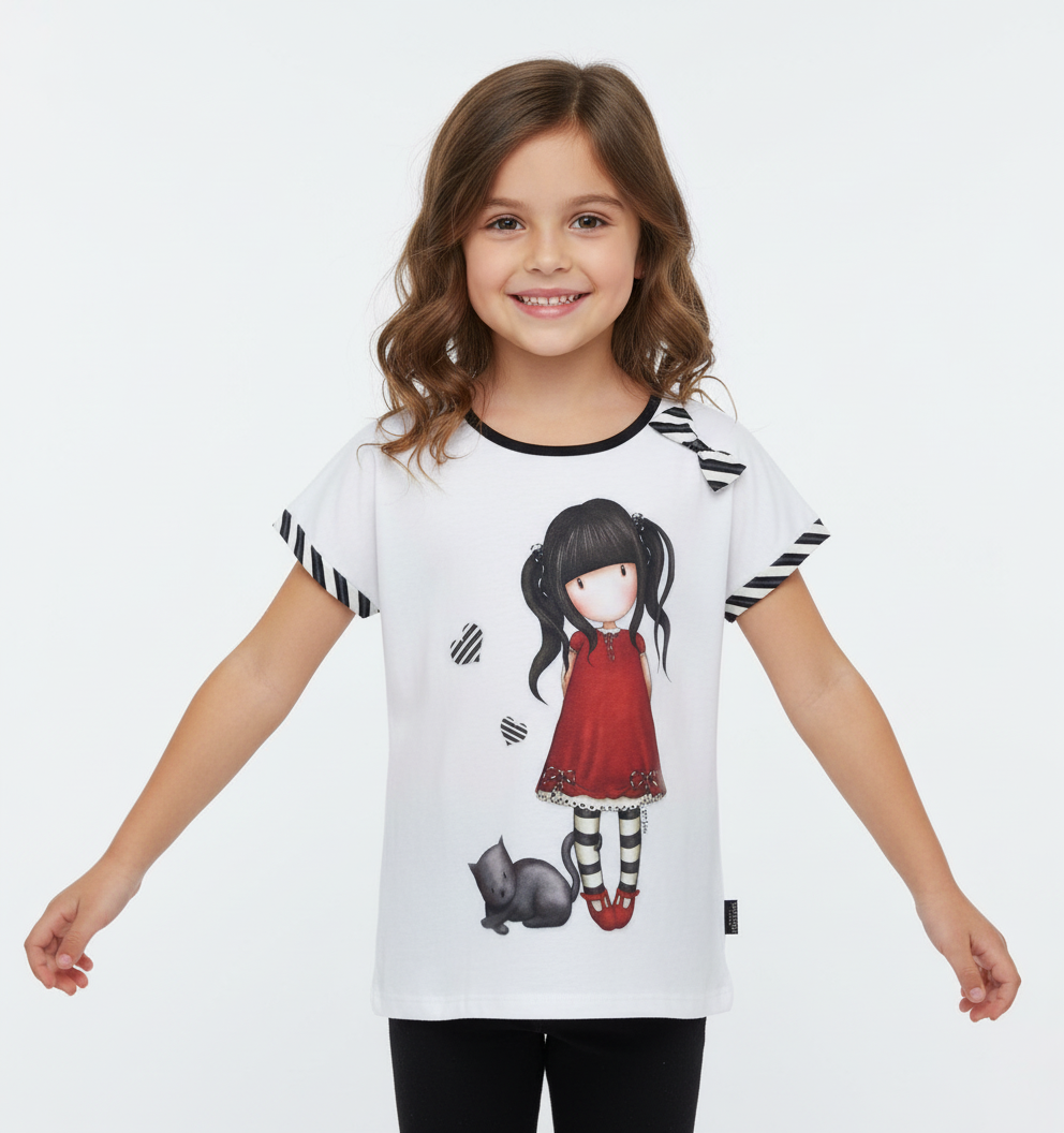 Tricou copii Gorjuss-Ruby – bumbac 100% pentru fete de 6-8 ani