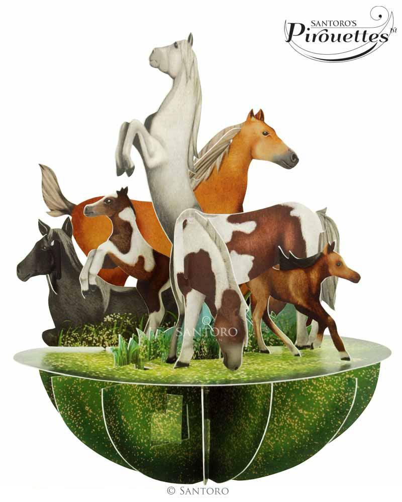 Felicitare 3D Pirouettes Santoro-Cai si ponei - Nitzi.ro